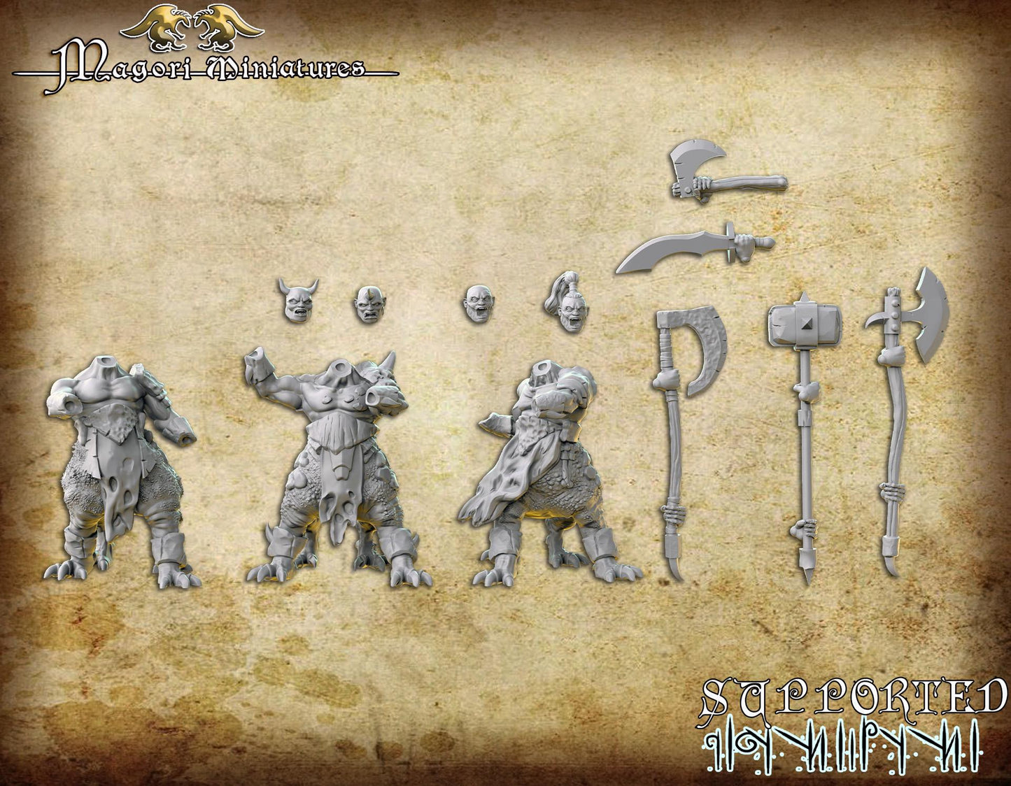 Dragon Ogre Squad, Fantasy Skirmish Miniatures by Magori Miniatures, perfect for Fantasy Wargames and RPGs
