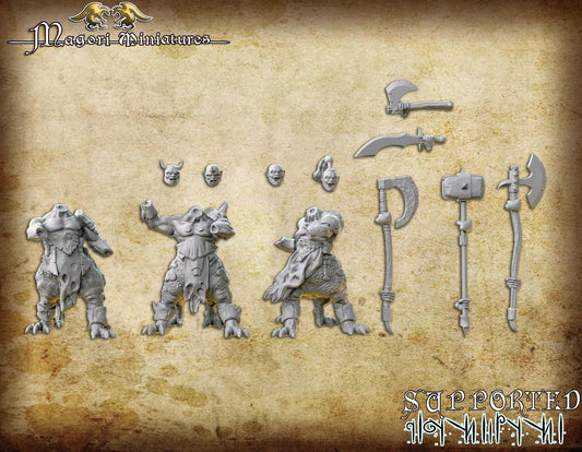 Dragon Ogre Squad, Fantasy Skirmish Miniatures by Magori Miniatures, perfect for Fantasy Wargames and RPGs