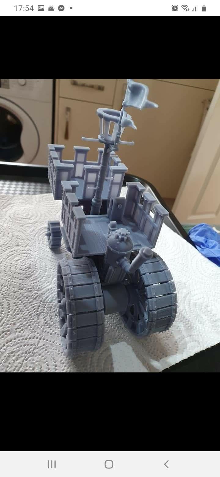 Steam fueled Landship with crew, Fantasy Skirmish Miniatures by Magori Miniatures, perfect for Fantasy Wargames and RPGs