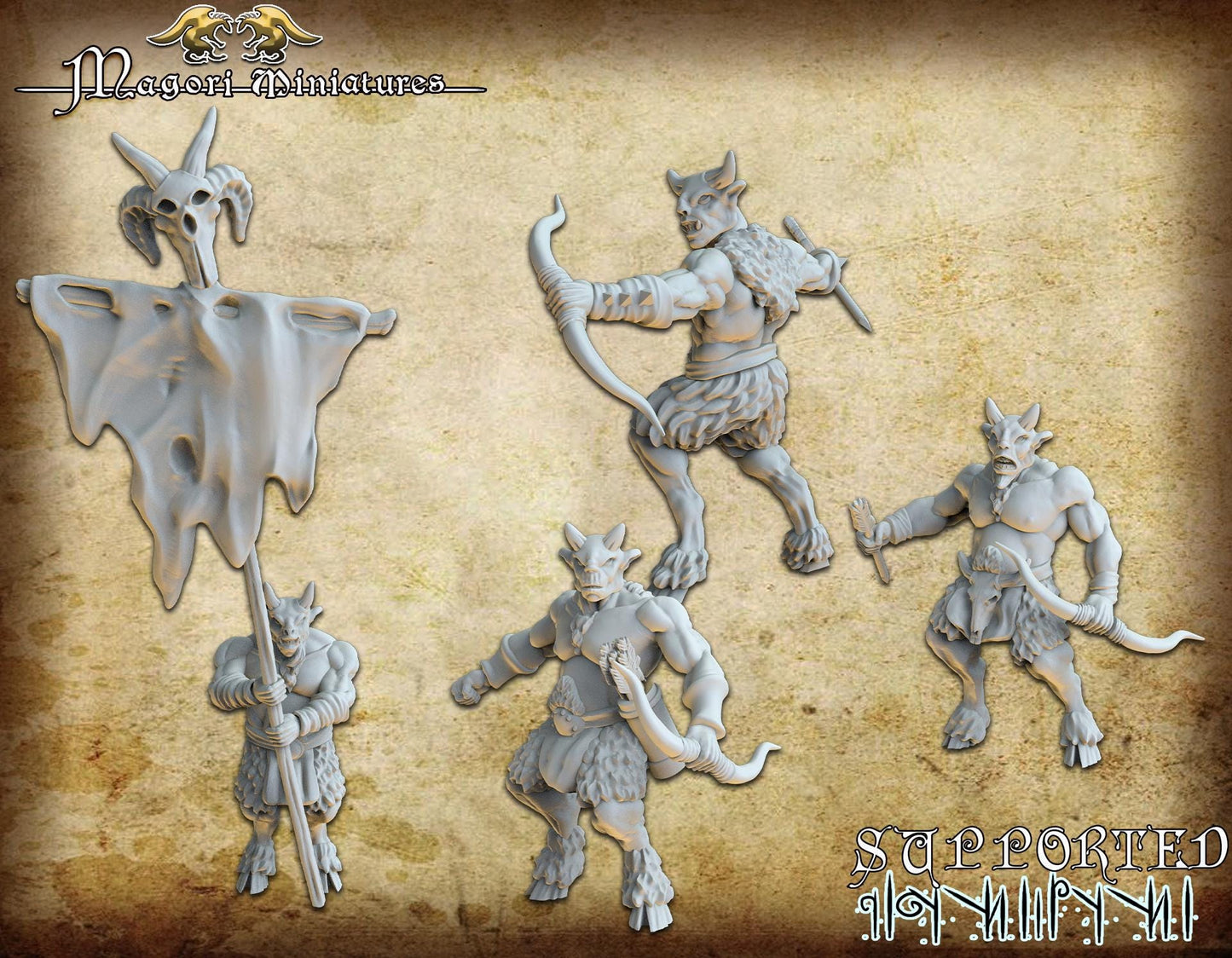 Goatling Raiders, Fantasy Miniatures by Magori Miniatures, perfect for Fantasy Wargames and RPGs