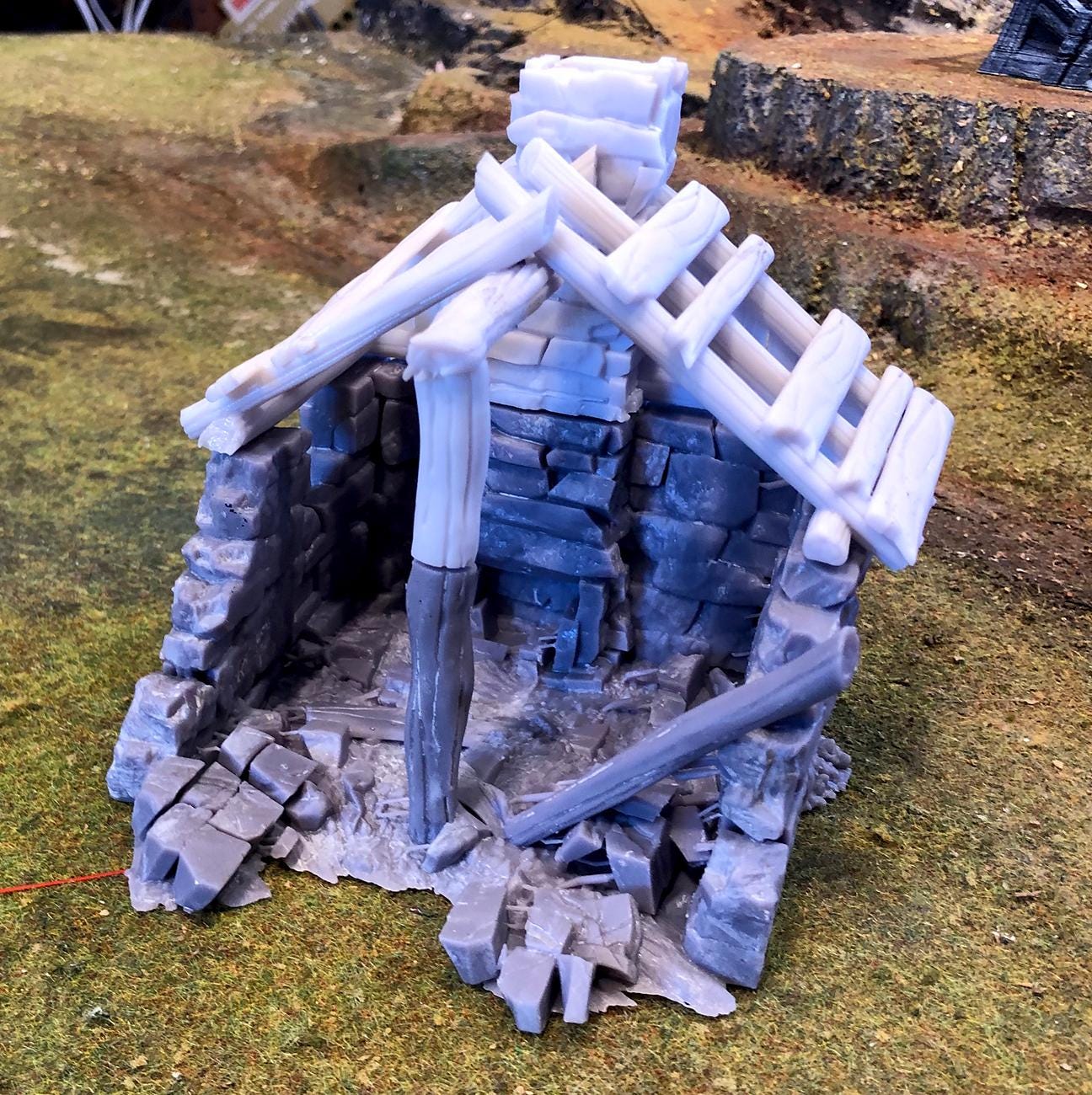 Stone Shack Ruin by GameScape3D - 3D Printed Tabletop Terrain, Perfect for Wargames, Role playing games, Tabletop games