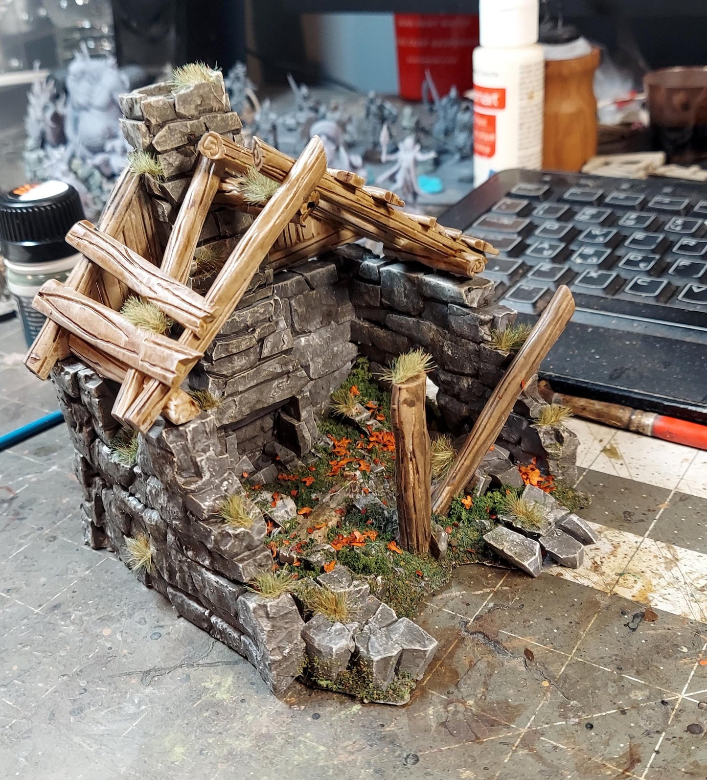 Stone Shack Ruin by GameScape3D - 3D Printed Tabletop Terrain, Perfect for Wargames, Role playing games, Tabletop games