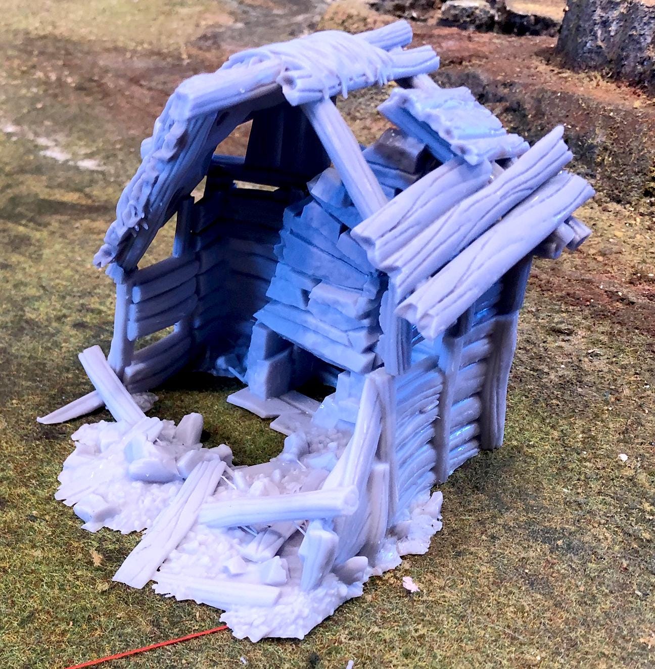Wood Shack Ruin 1 by GameScape3D - 3D Printed Tabletop Terrain, Perfect for Wargames, Role playing games, Tabletop games