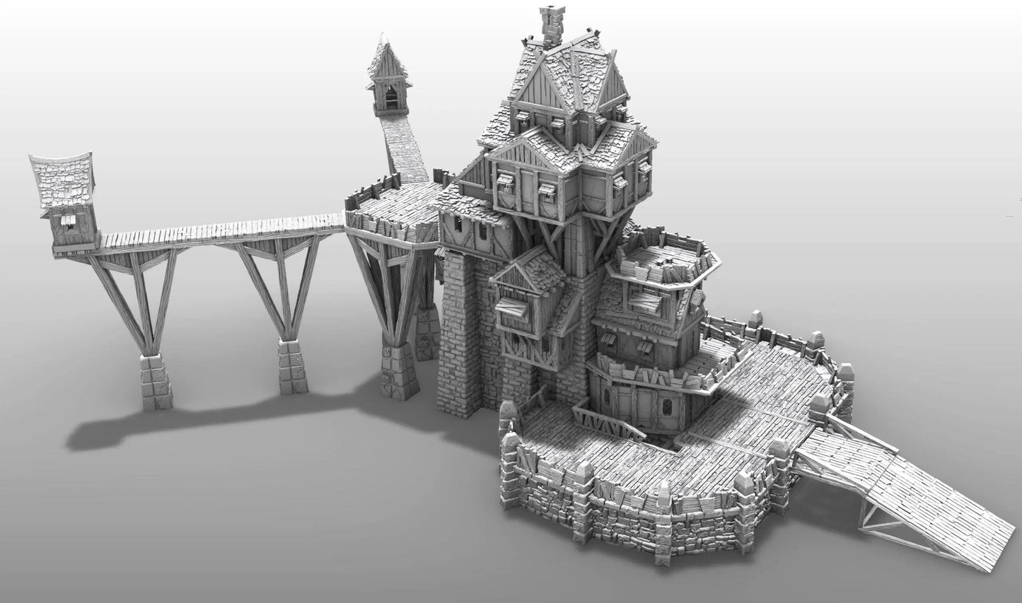 Enormous Tower Manor by GameScape3D - 3D Printed Tabletop Terrain, Perfect for Wargames, Role playing games, Tabletop games