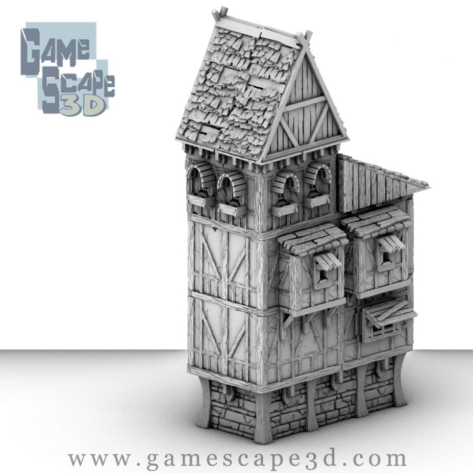 Large TownHome by GameScape3D - 3D Printed Tabletop Terrain, Perfect for Wargames, Board Games, RPGs