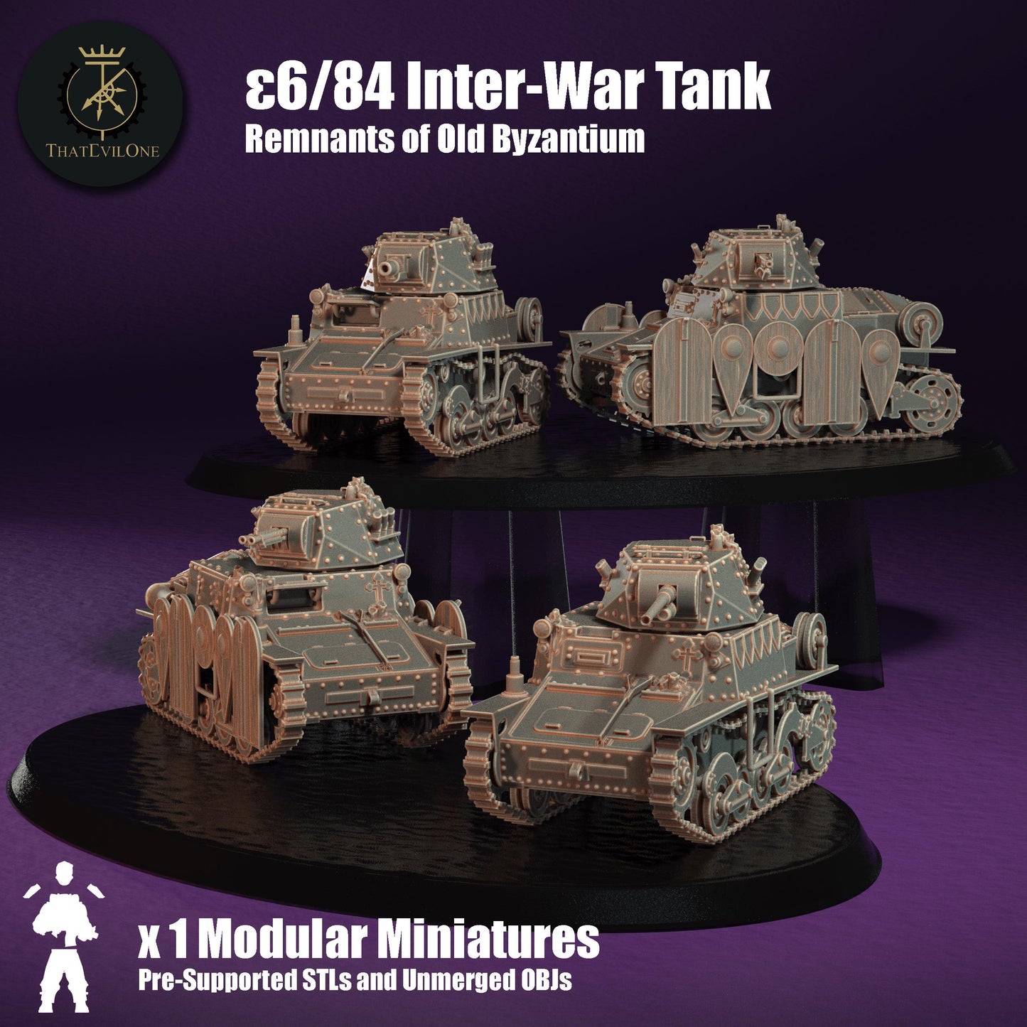 Inter-War Tank, Modular Sci-Fi Vehicle by ThatEvilOne, Sci-Fi Wargames Proxy, Imperial heretic Auxillia Super Heavy Tank