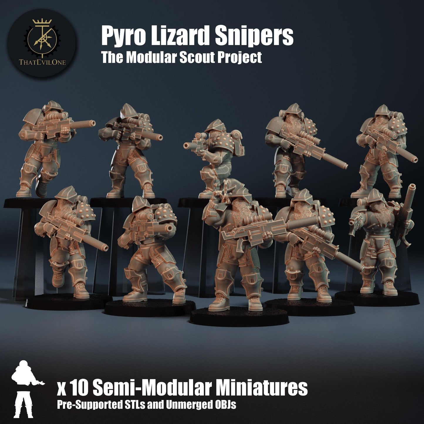 Modular Scout Pyro Lizard Snipers, Modular Sci-Fi warriors by ThatEvilOne