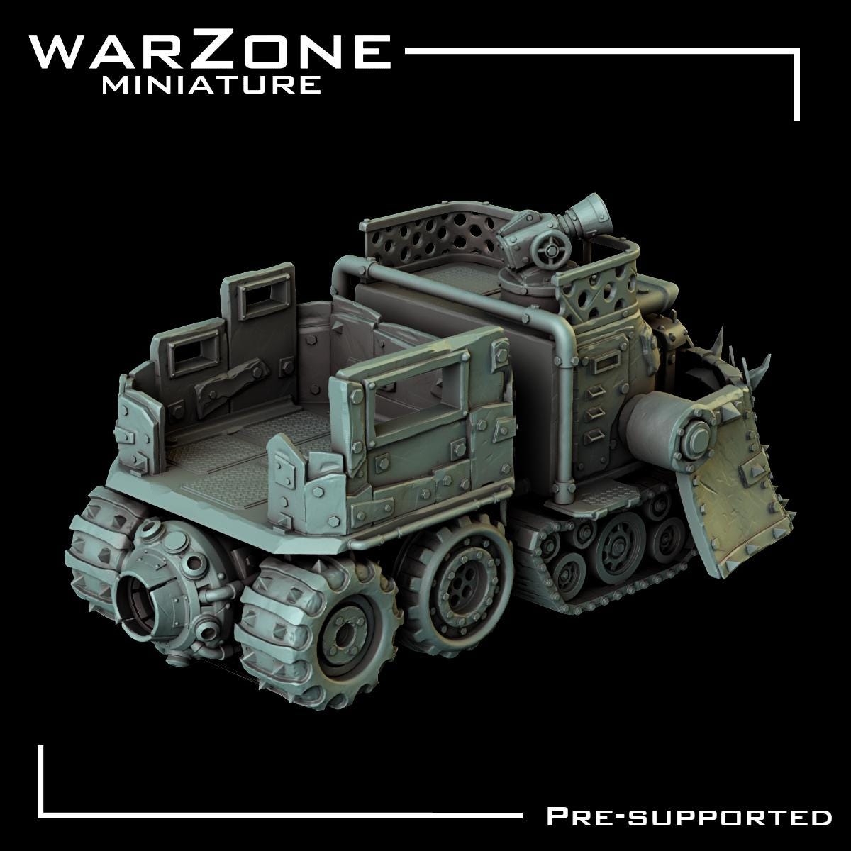 Orkaz Vehicle Wagon, Grimdark Orkish Menace Sculpted by WarZone Miniature, Scaled for Sci-Fi Miniature Wargames