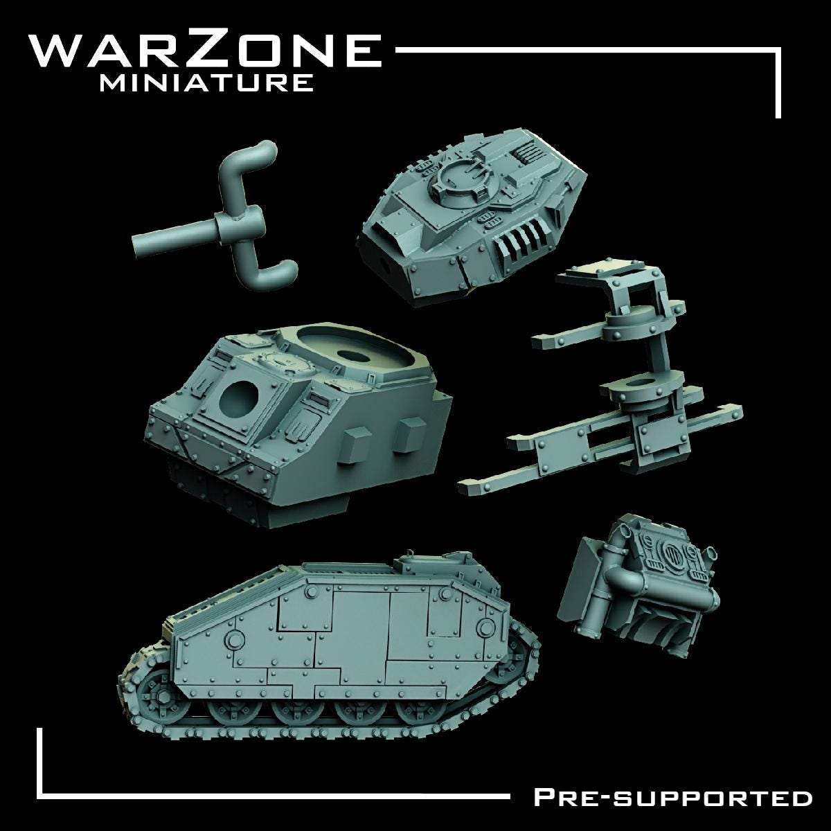 IronFang Tank, High-Tech BattleTank Sculpted by WarZone Miniature, Scaled for Sci-Fi Miniature Wargames