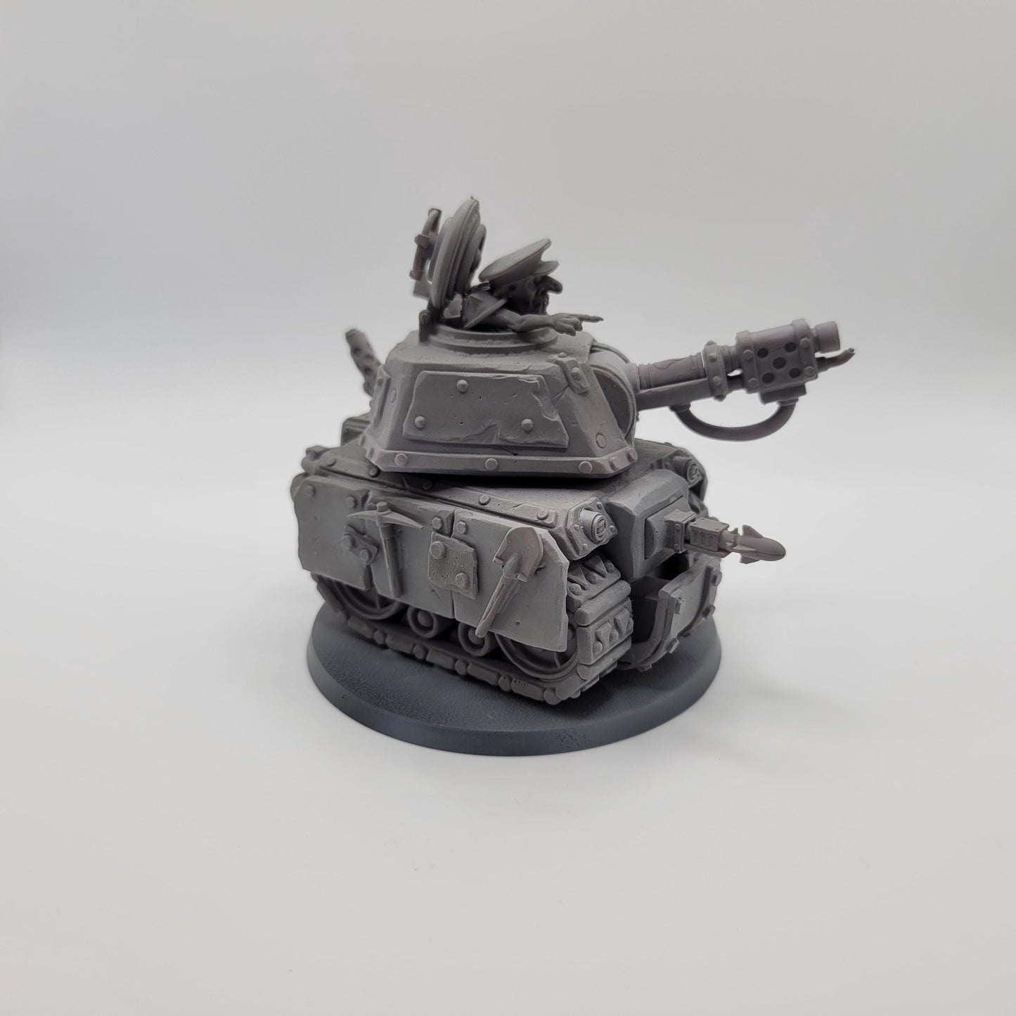 Orkaz Tank Vehicle / Junkyard Tank, Grimdark Orkish Menace Sculpted by WarZone Miniature, Scaled for Sci-Fi Miniature Wargames
