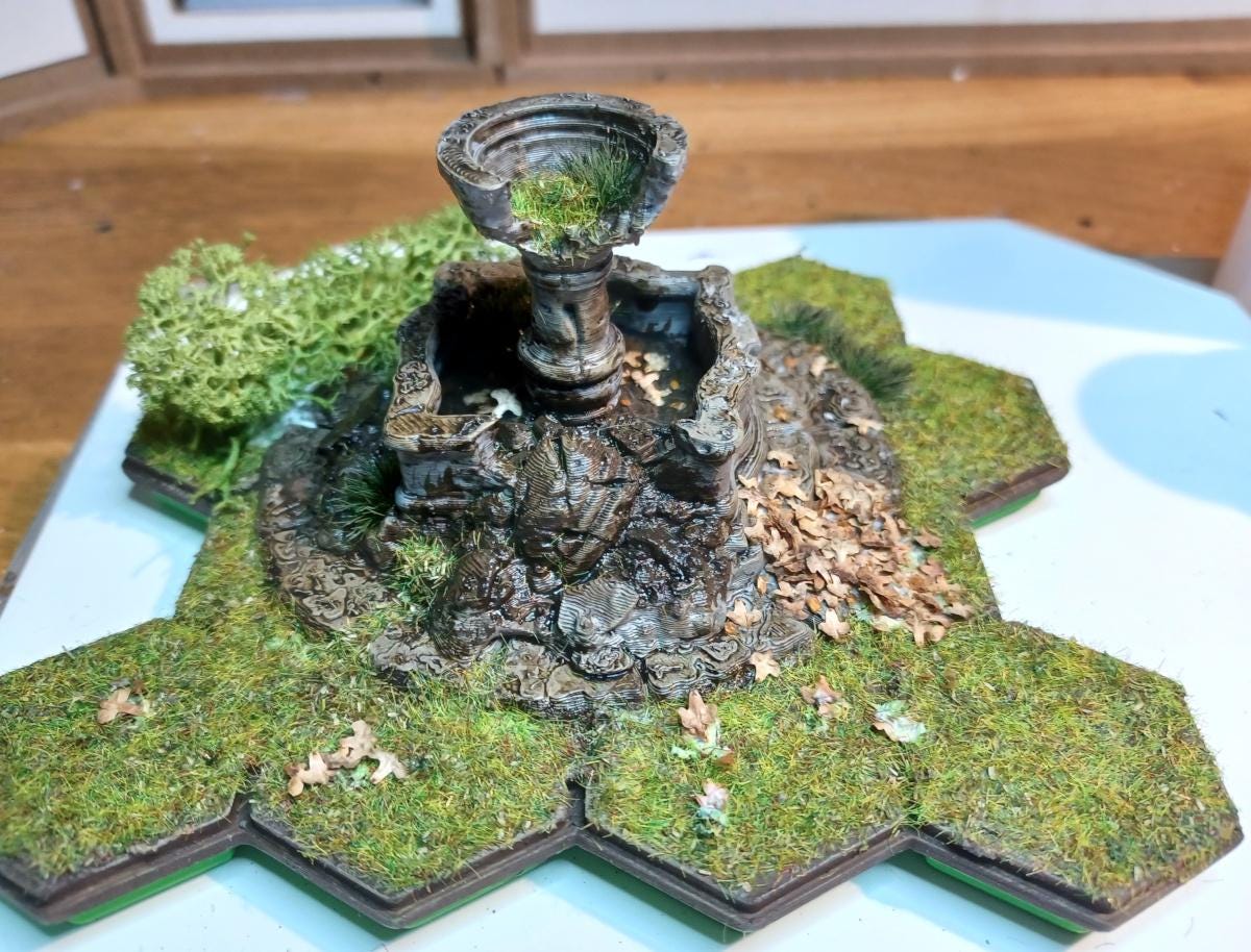 Damaged Fountains Scatter Terrain by GameScape3D - 3D Printed Tabletop Terrain, Perfect for Wargames, Role playing games, Tabletop games