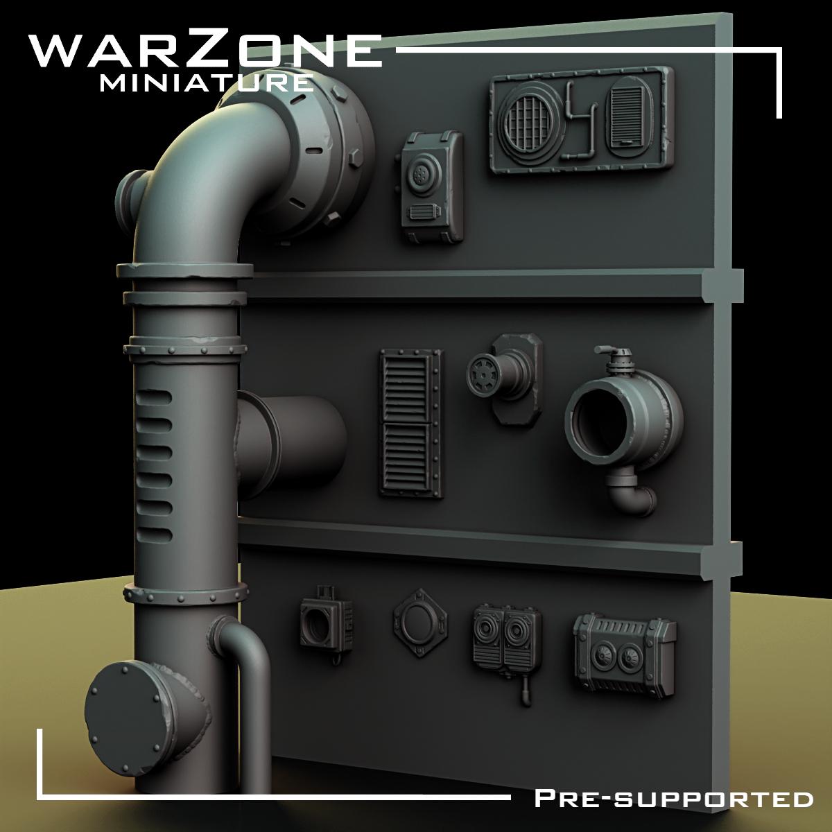 Industrial Kitbash / Kitbash Wasteland Kitbash, Grimdark Conversion Parts and Basing Materials Sculpted by WarZone Miniature