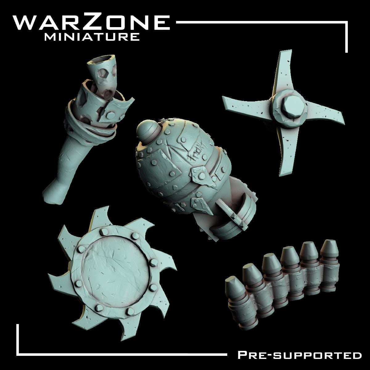 Orkaz Kitbash / Scraplands Kitbash, Grimdark Conversion Parts and Basing Materials Sculpted by WarZone Miniature, for Miniature Wargames