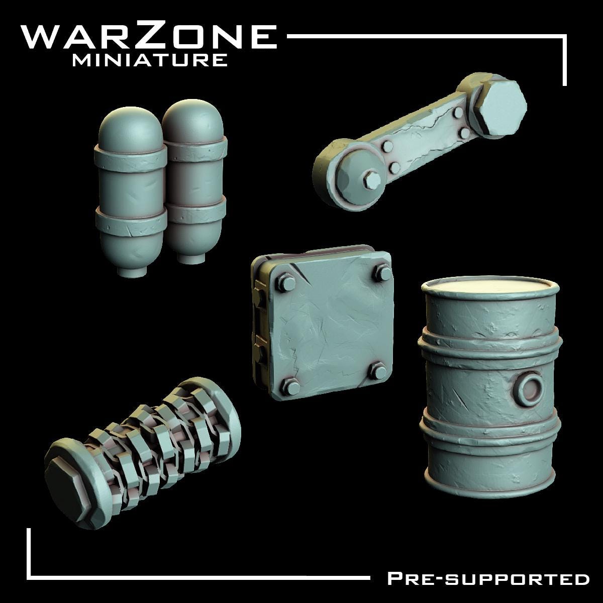 Orkaz Kitbash / Scraplands Kitbash Vol. 02, Grimdark Conversion Parts and Basing Materials Sculpted by WarZone Miniature, Miniature Wargames