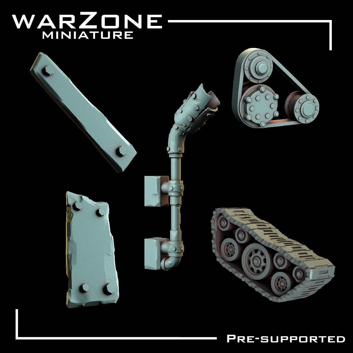 Orkaz Kitbash / Scraplands Kitbash Vol. 04, Grimdark Conversion Parts and Basing Materials Sculpted by WarZone Miniature, Miniature Wargames