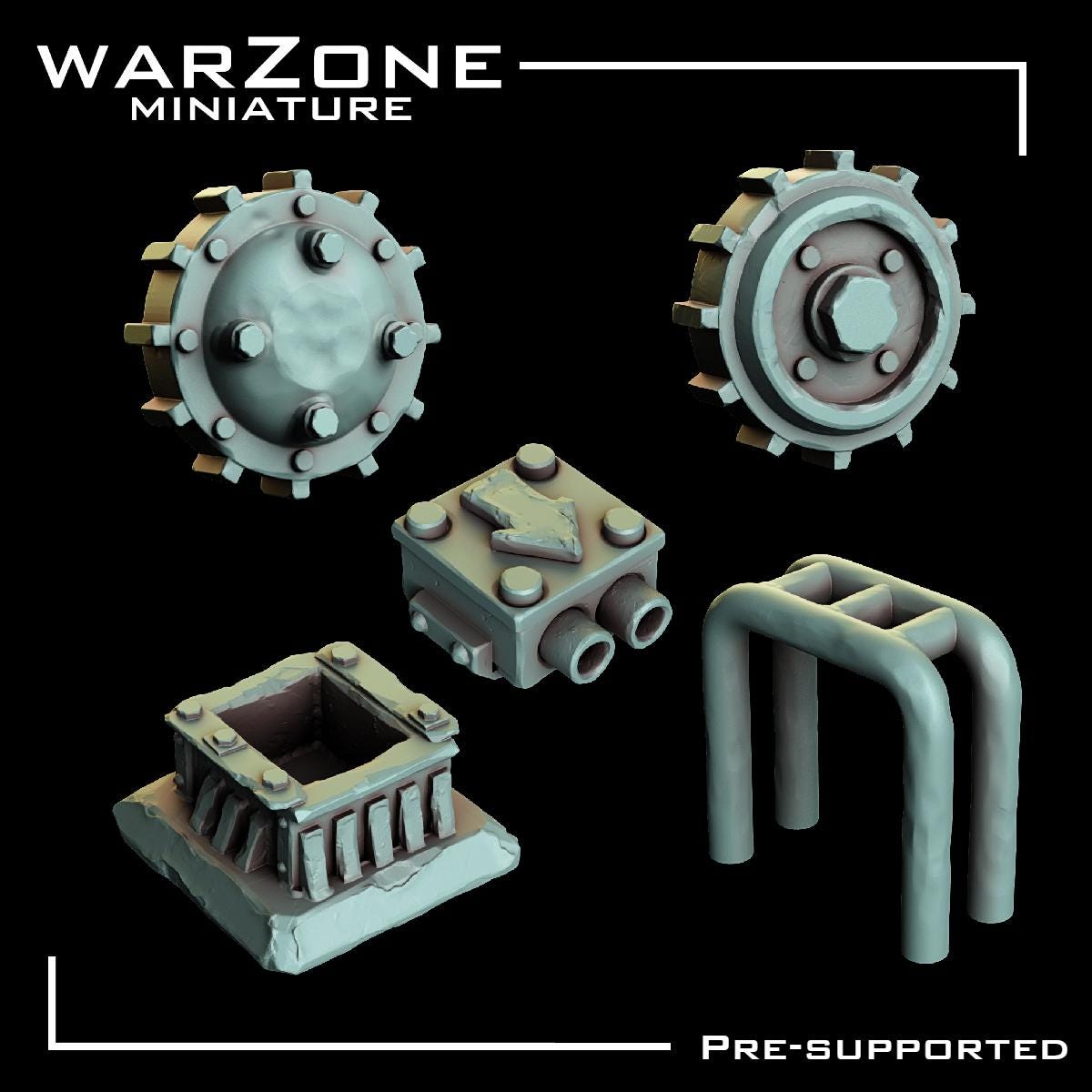 Orkaz Kitbash / Scraplands Kitbash Vol. 05, Grimdark Conversion Parts and Basing Materials Sculpted by WarZone Miniature, Miniature Wargames