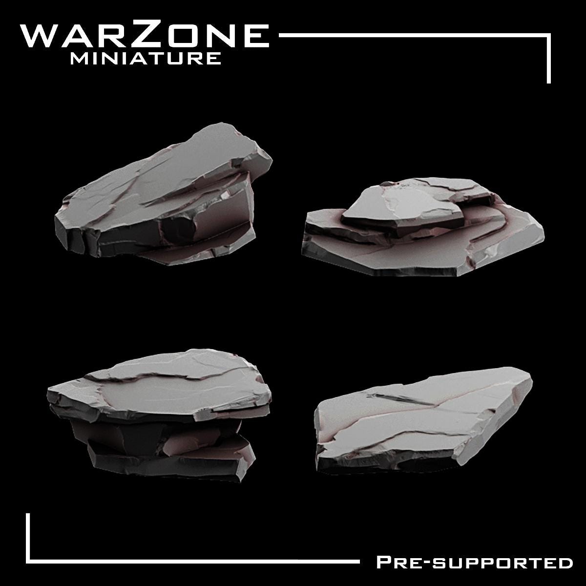 Rock / Desert Rocks basing bits Vol. 02, Grimdark Conversion Parts and Basing Materials Sculpted by WarZone Miniature