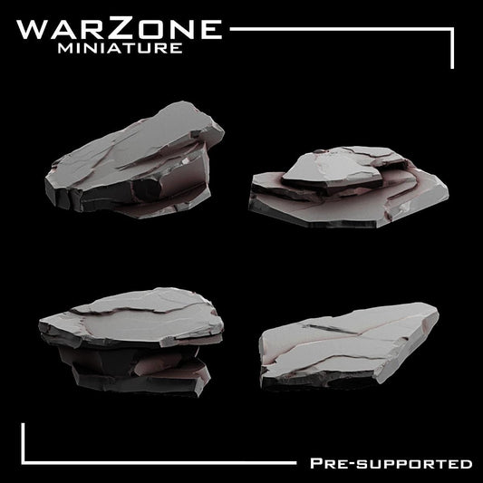 Rock / Desert Rocks basing bits Vol. 02, Grimdark Conversion Parts and Basing Materials Sculpted by WarZone Miniature