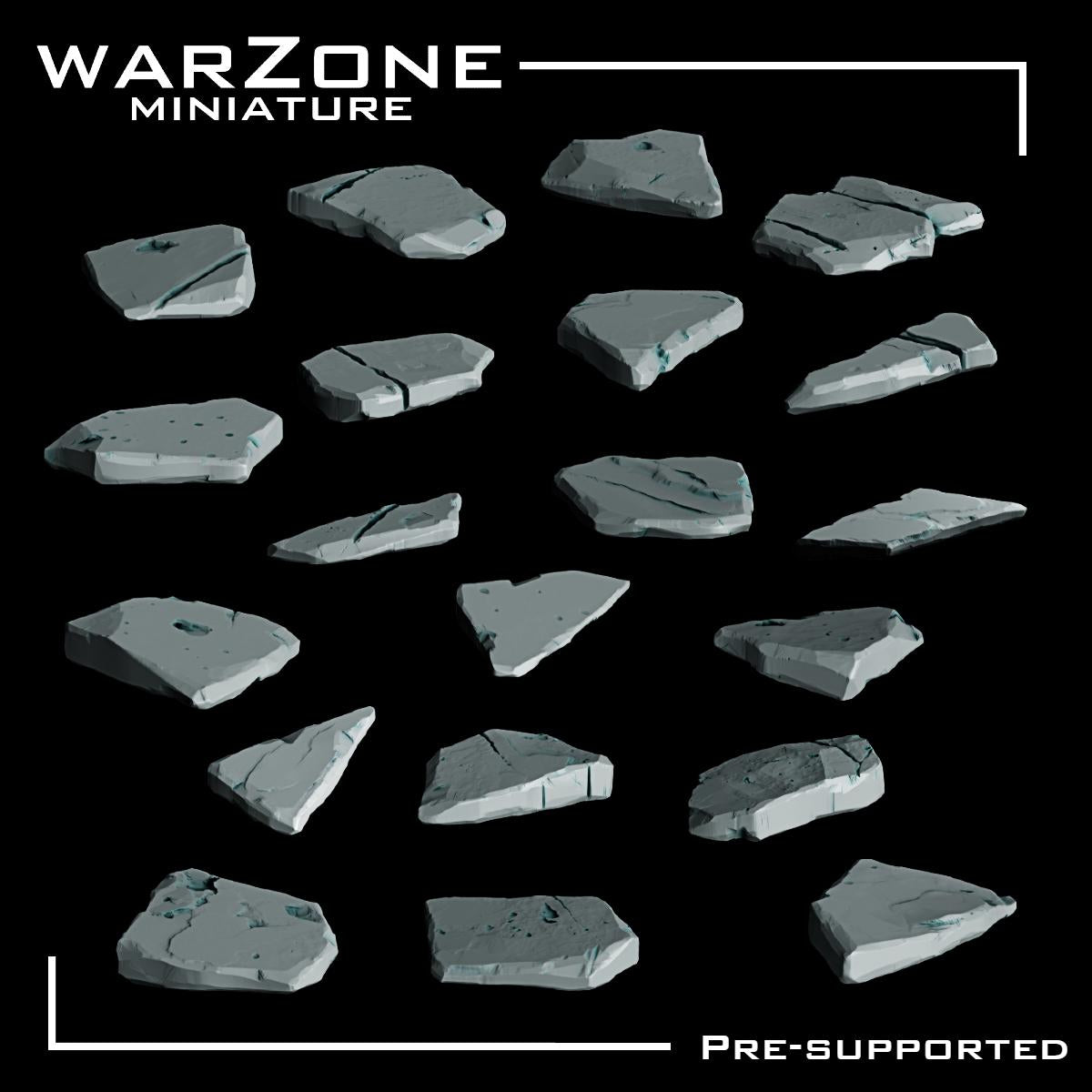 Rock / Rocks Basing Bits Vol. 04, Grimdark Conversion Parts and Basing Materials Sculpted by WarZone Miniature