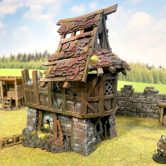 Timber Frame Ruin #2 by GameScape3D - 3D Printed Tabletop Terrain, Perfect for Wargames, Board Games, RPGs