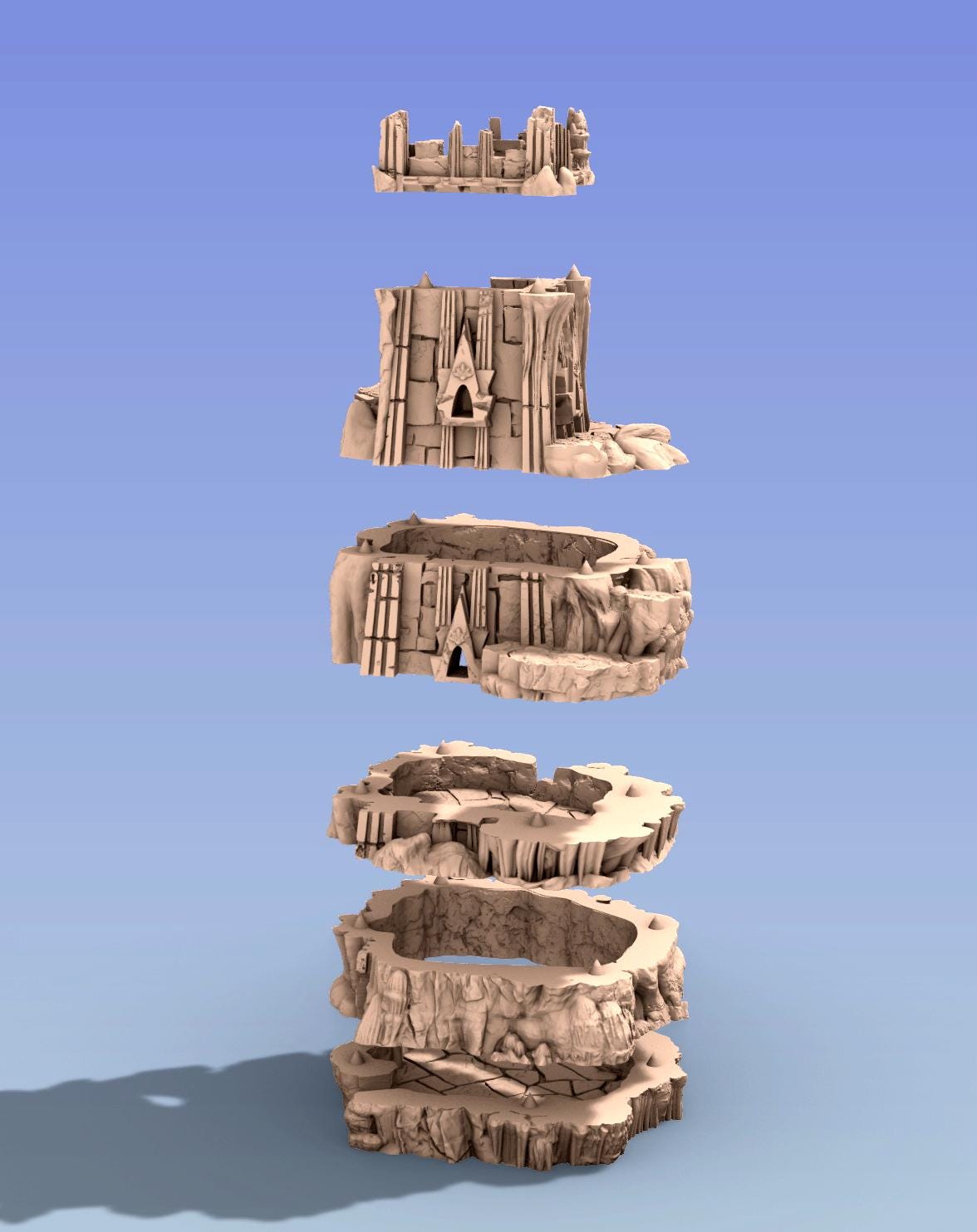 Dark Elf Tower Ruins by GameScape3D - 3D Printed Tabletop Terrain, Perfect for Wargames, Board Games, RPGs