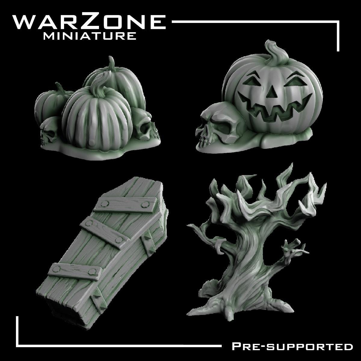 Halloween / Halloween Basing Bits, Grimdark Conversion Parts and Basing Materials Sculpted by WarZone Miniature