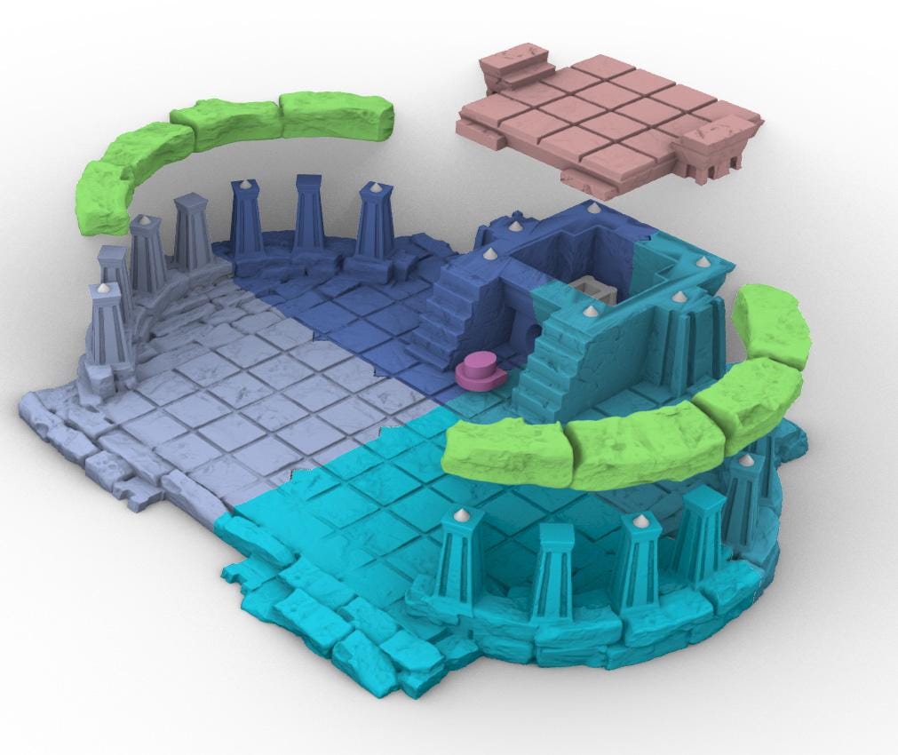 Evil Temple by GameScape3D - 3D Printed Tabletop Terrain, Perfect for Wargames, Board Games, RPGs
