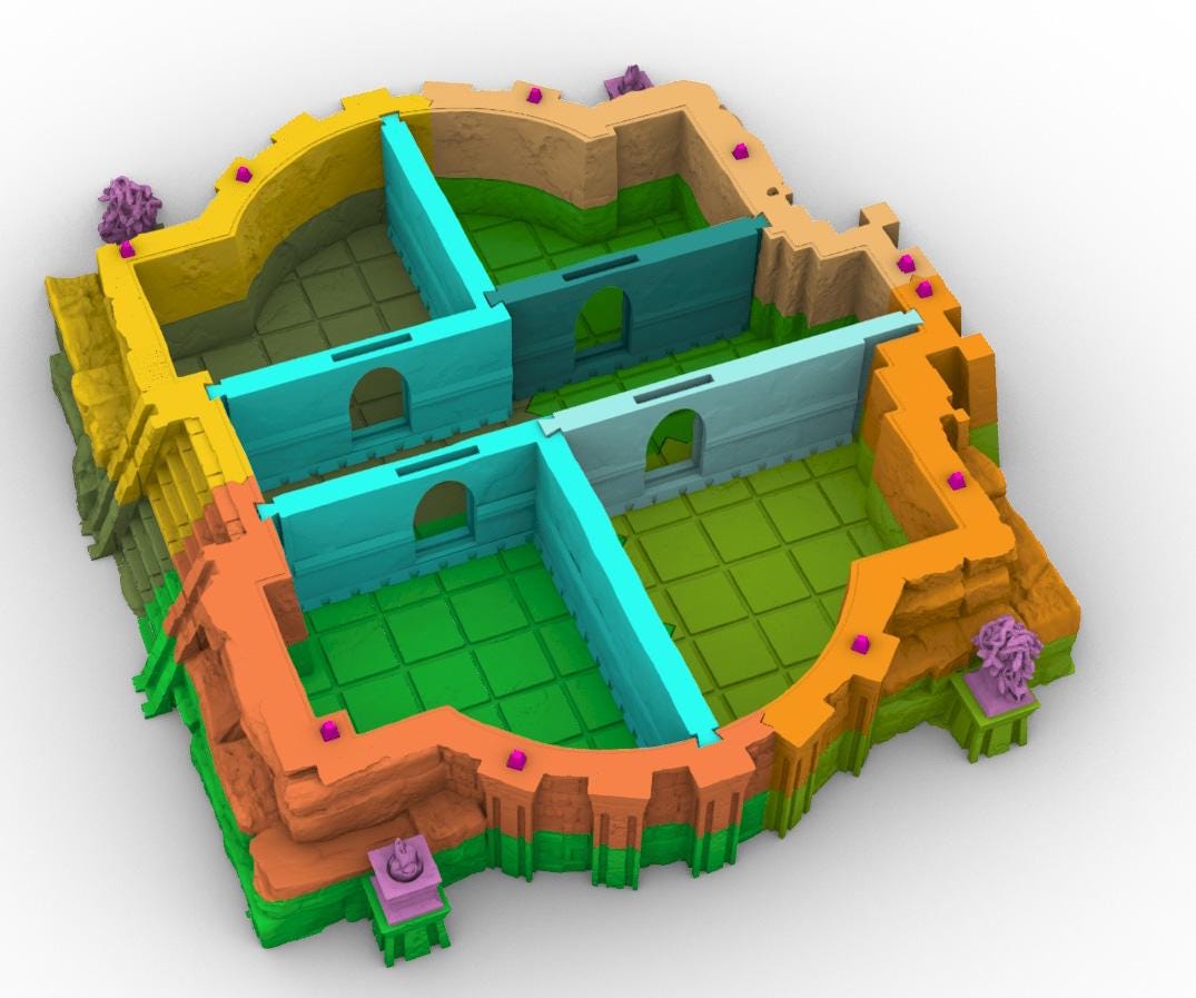 Evil Temple by GameScape3D - 3D Printed Tabletop Terrain, Perfect for Wargames, Board Games, RPGs