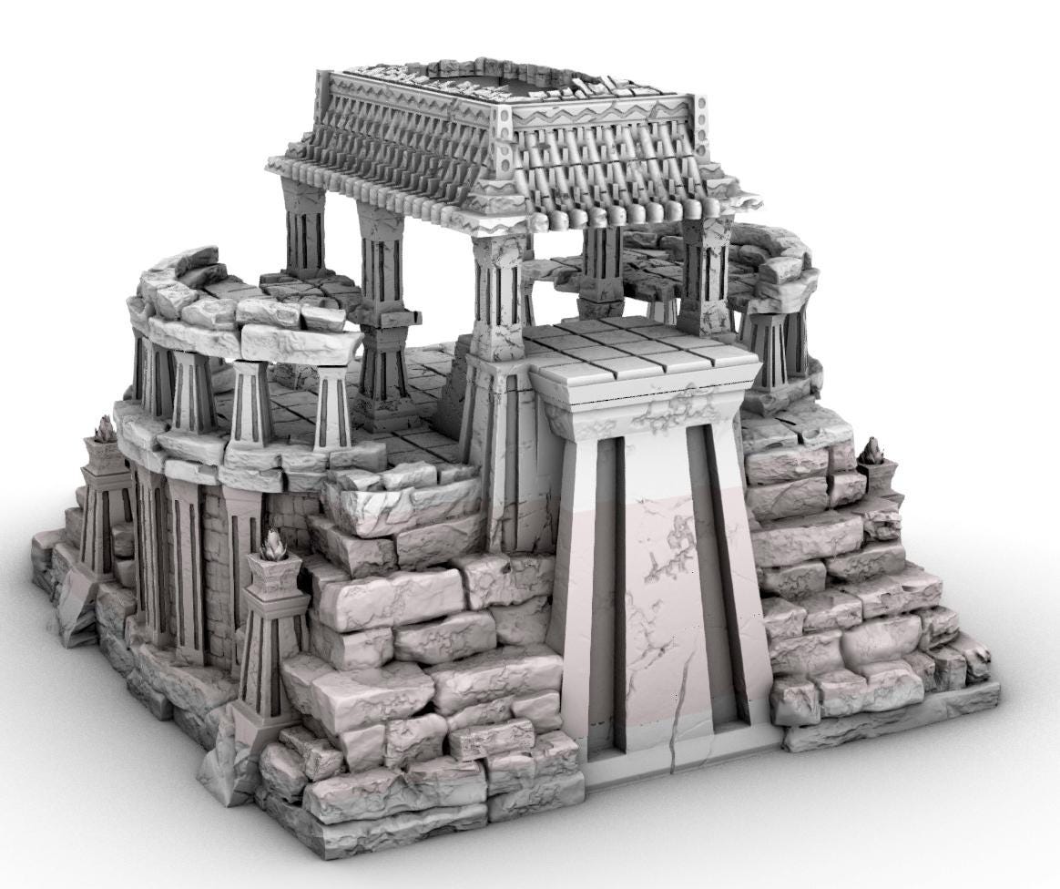 Evil Temple by GameScape3D - 3D Printed Tabletop Terrain, Perfect for Wargames, Board Games, RPGs
