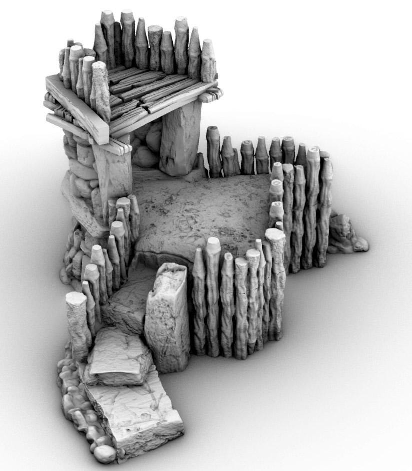 Goblin Watchpost by GameScape3D - 3D Printed Tabletop Terrain, Perfect for Wargames, Board Games, RPGs