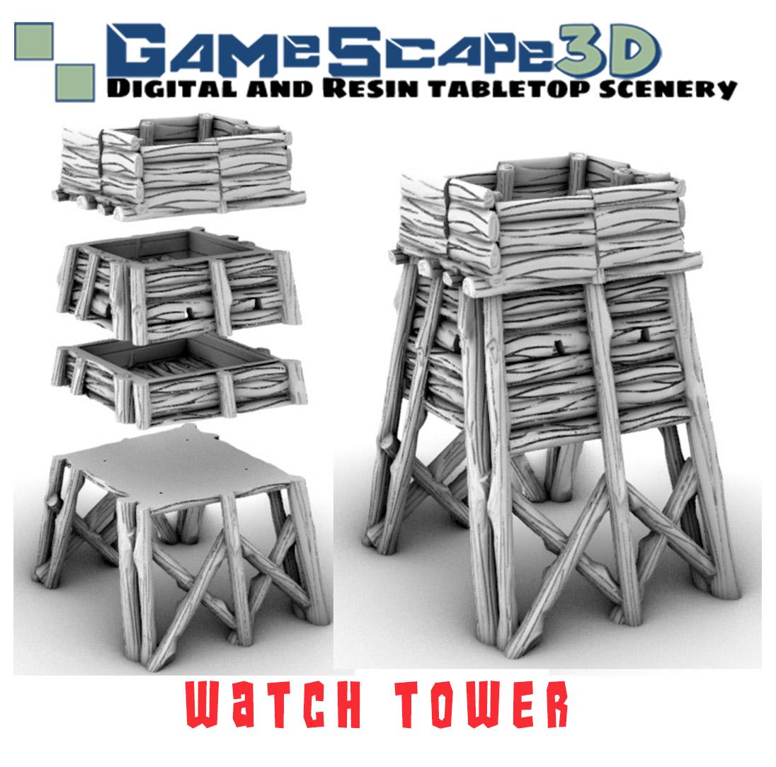 Primitive Watchtower by GameScape3D - 3D Printed Tabletop Terrain, Perfect for Wargames, Board Games, RPGs