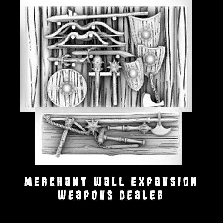 Merchant Stand with Slide in walls and tabletop variations 2 by GameScape3D - 3D Printed Tabletop Terrain, Perfect for Wargames, RPGs