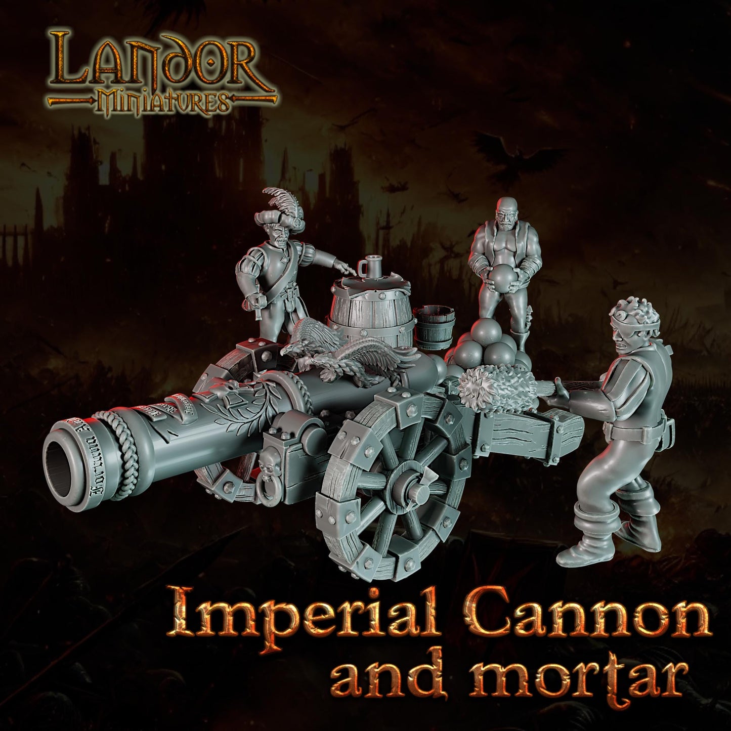 Imperial Cannon and Mortar, Modular Empire miniatures by Landor Miniatures! Empire for Fantasy Wargames