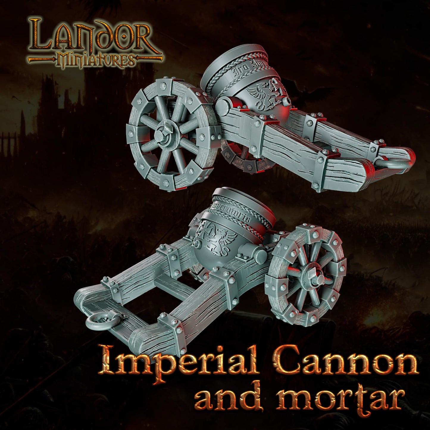 Imperial Cannon and Mortar, Modular Empire miniatures by Landor Miniatures! Empire for Fantasy Wargames