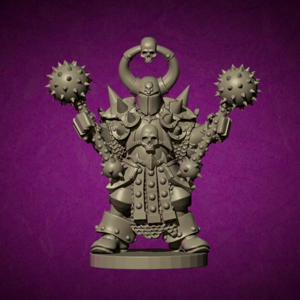 Chaos Warrior, Fantasy Skirmish Miniatures by MoM Miniatures, perfect for Fantasy Wargames and RPGs