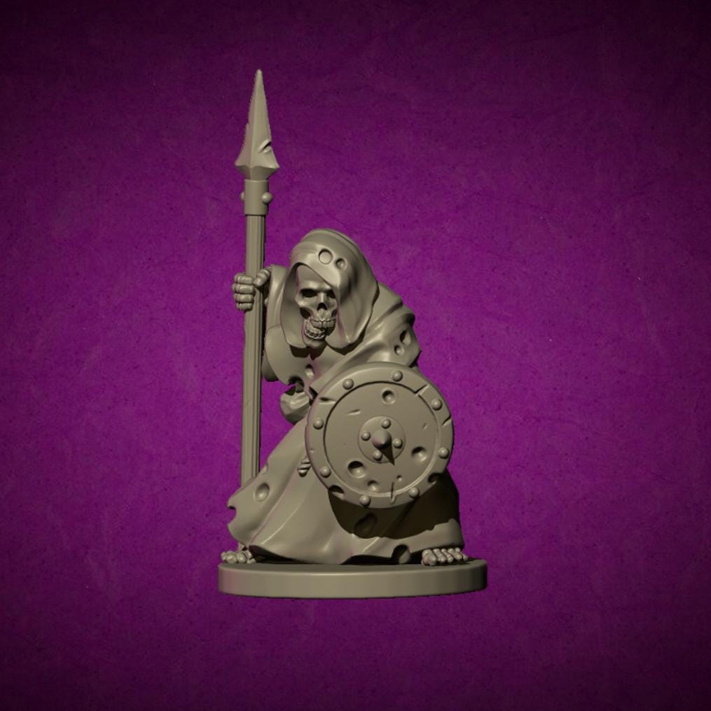 Warrior Skeleton, Fantasy Skirmish Miniatures by MoM Miniatures, perfect for Fantasy Wargames and RPGs