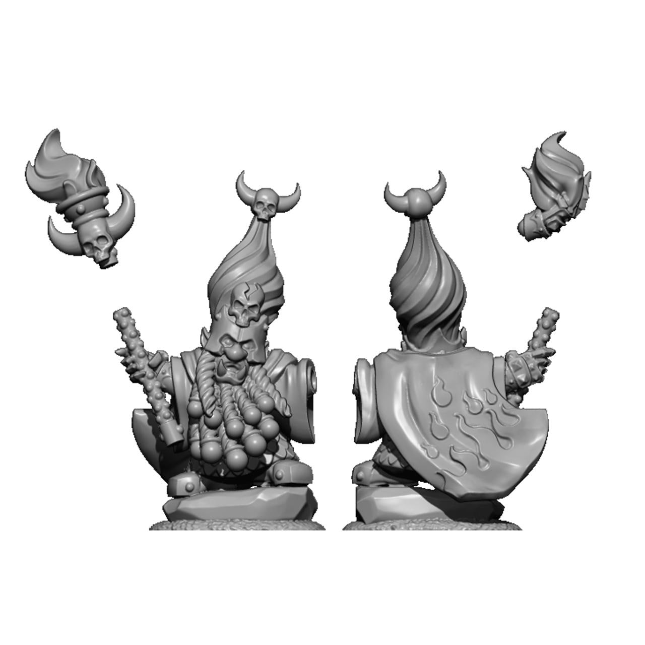 Dark Dwarf Wizard, Fantasy Skirmish Miniatures by MoM Miniatures, perfect for Fantasy Wargames and RPGs