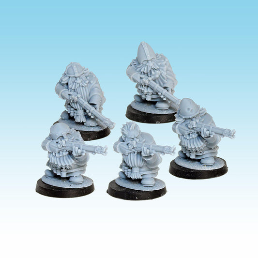 Dwarves with Arquebuses, Fantasy Skirmish Miniatures by MoM Miniatures, perfect for Fantasy Wargames and RPGs