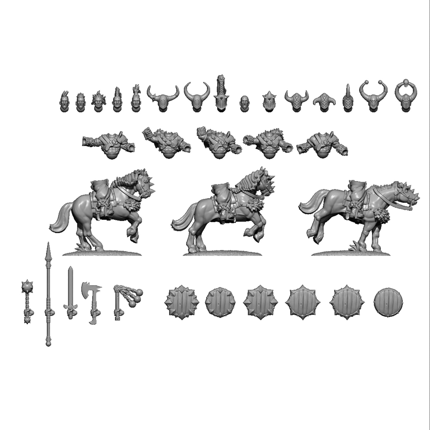 Barbarian Cavalry, Fantasy Skirmish Miniatures by MoM Miniatures, perfect for Fantasy Wargames and RPGs