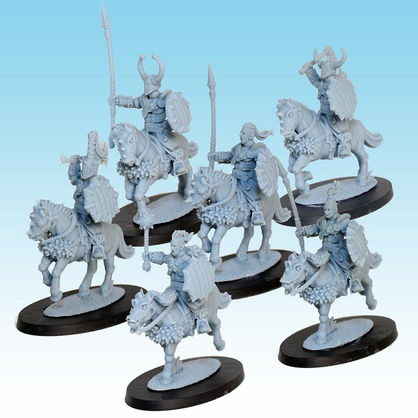 Barbarian Cavalry, Fantasy Skirmish Miniatures by MoM Miniatures, perfect for Fantasy Wargames and RPGs
