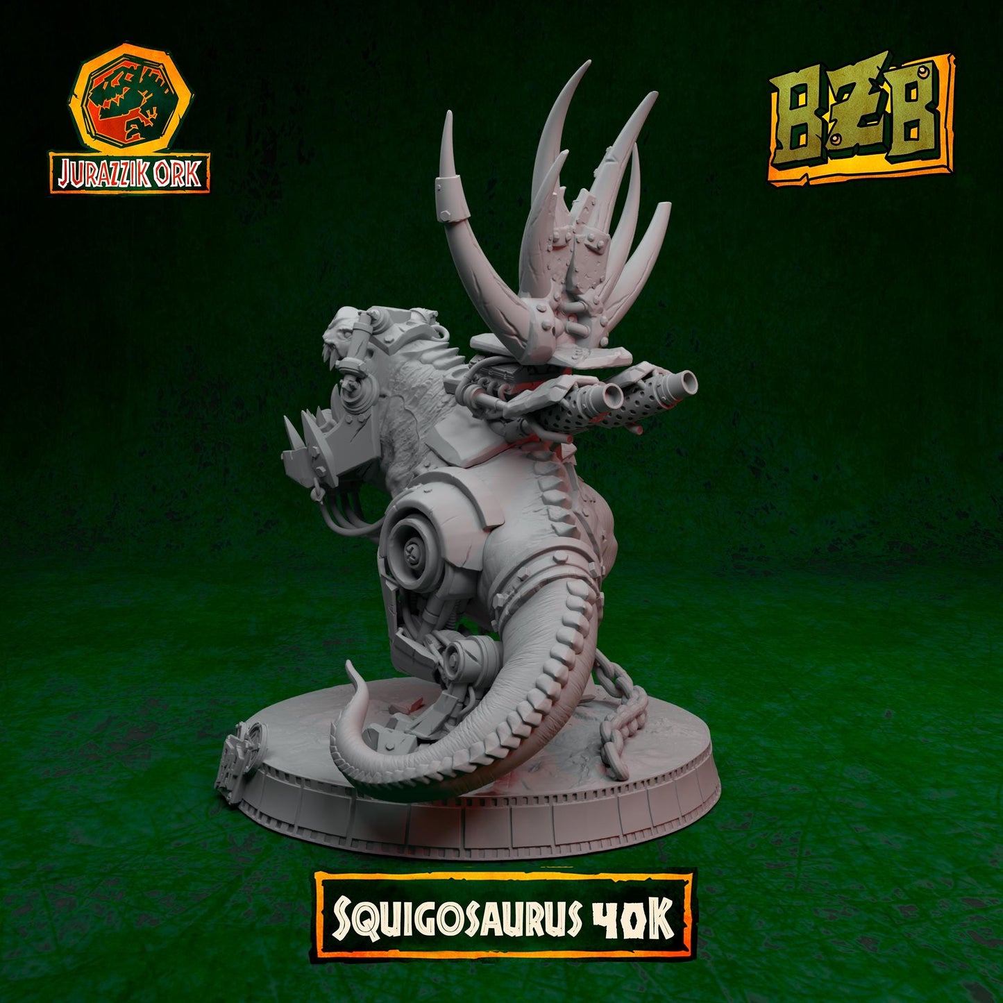 Squigosaurus 40K, Jurazzik Ork, Movie-inspired Orkish Menace Sculpted by Big Zkreen Boyz, Grimdark Compatible, Scaled for Sci-Fi Wargames