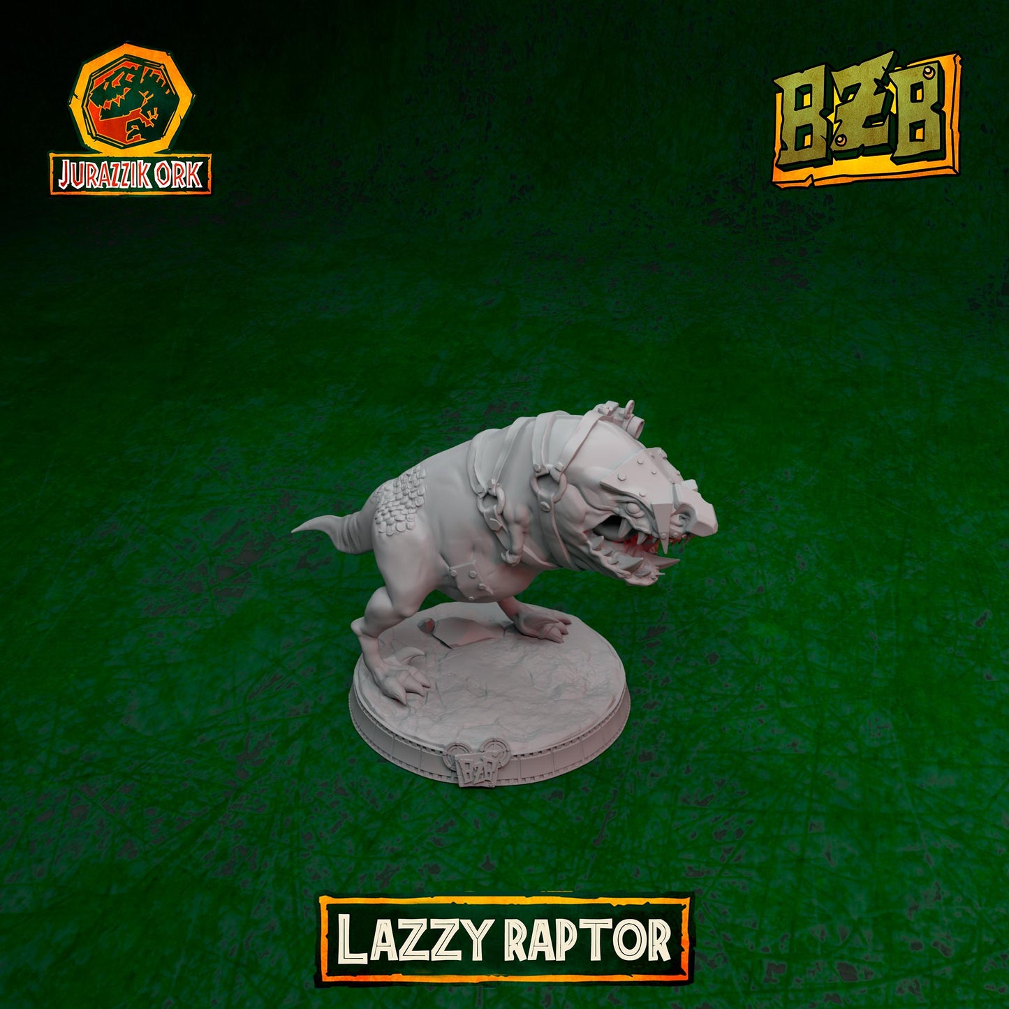 Lazzy Squigoraptor, Jurazzik Ork, Movie-inspired Orkish Menace Sculpted by Big Zkreen Boyz, Grimdark Compatible, Scaled for Sci-Fi Wargames