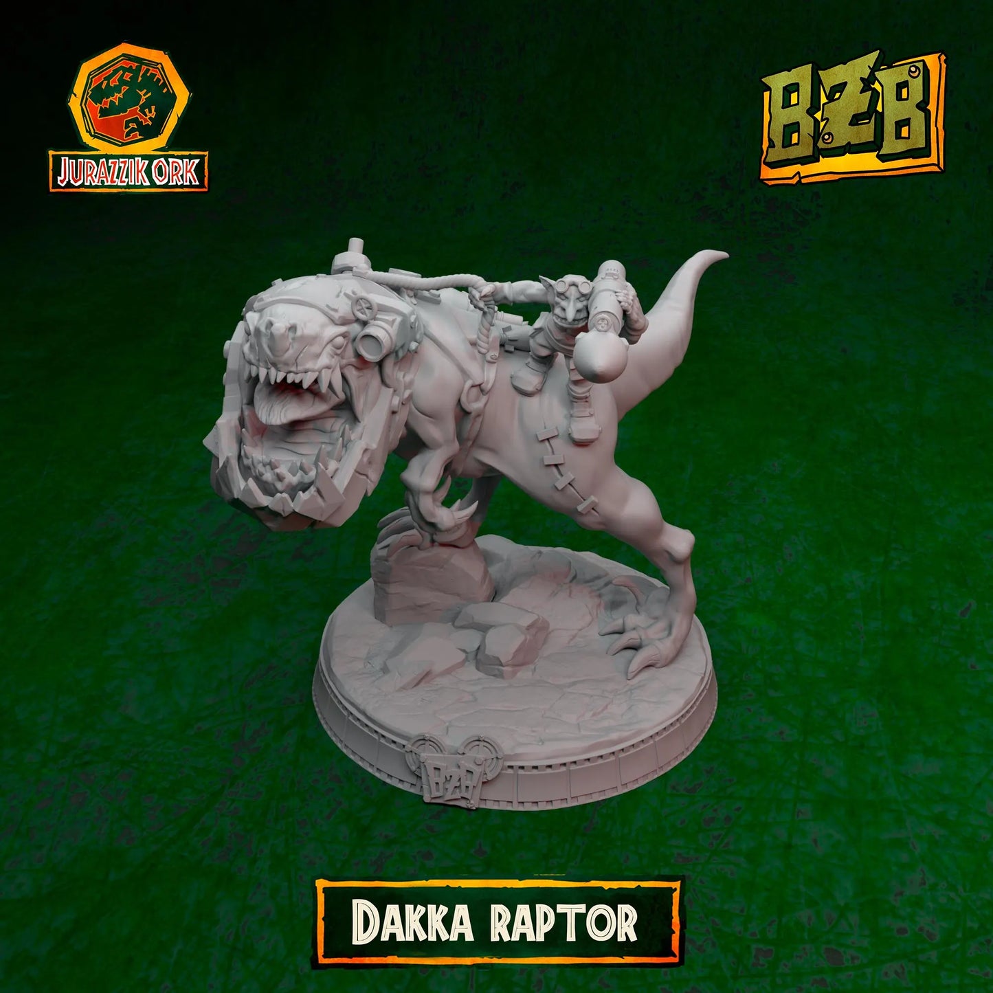 Dakka Squigoraptor, Jurazzik Ork, Movie-inspired Orkish Menace Sculpted by Big Zkreen Boyz, Grimdark Compatible, Scaled for Sci-Fi Wargames