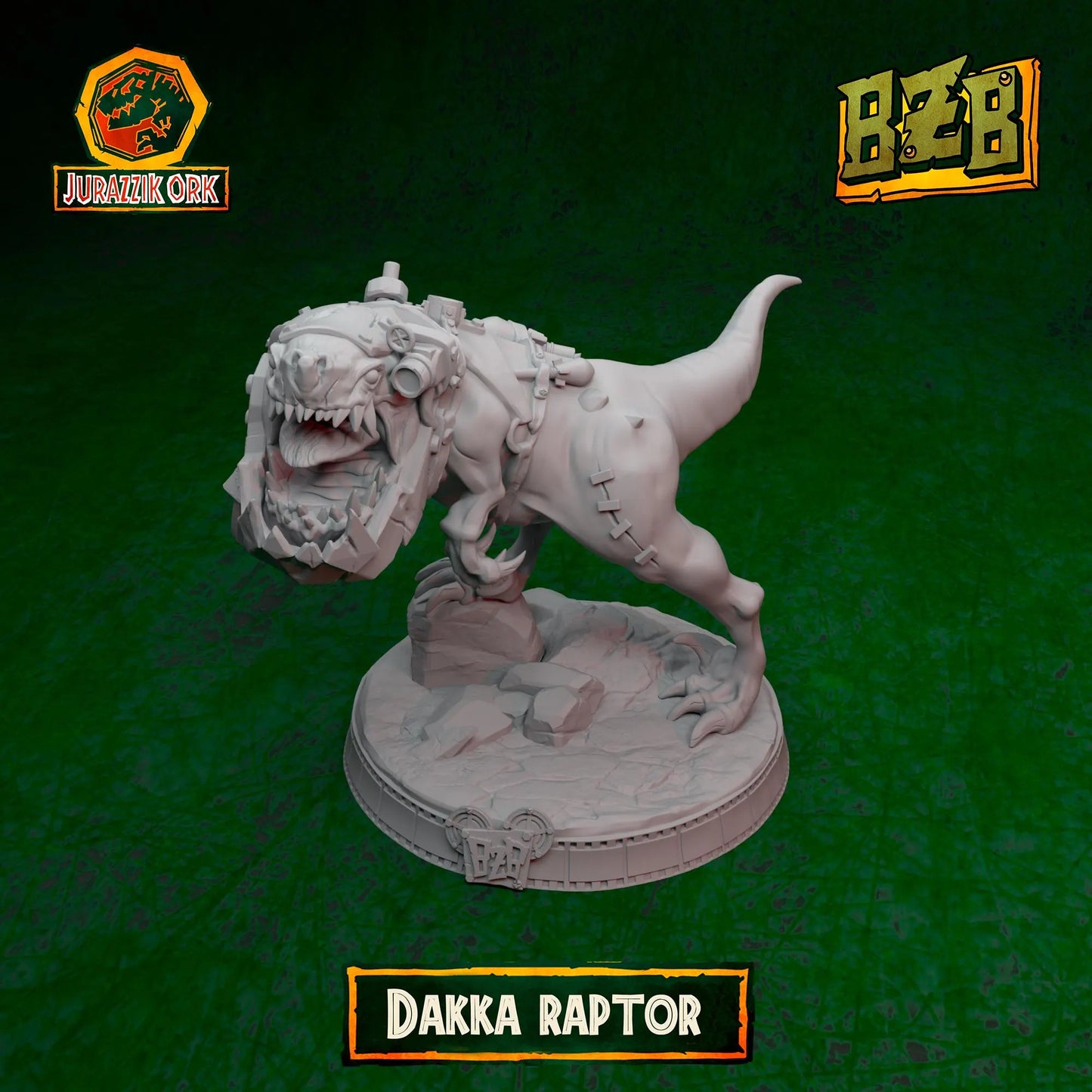 Dakka Squigoraptor, Jurazzik Ork, Movie-inspired Orkish Menace Sculpted by Big Zkreen Boyz, Grimdark Compatible, Scaled for Sci-Fi Wargames