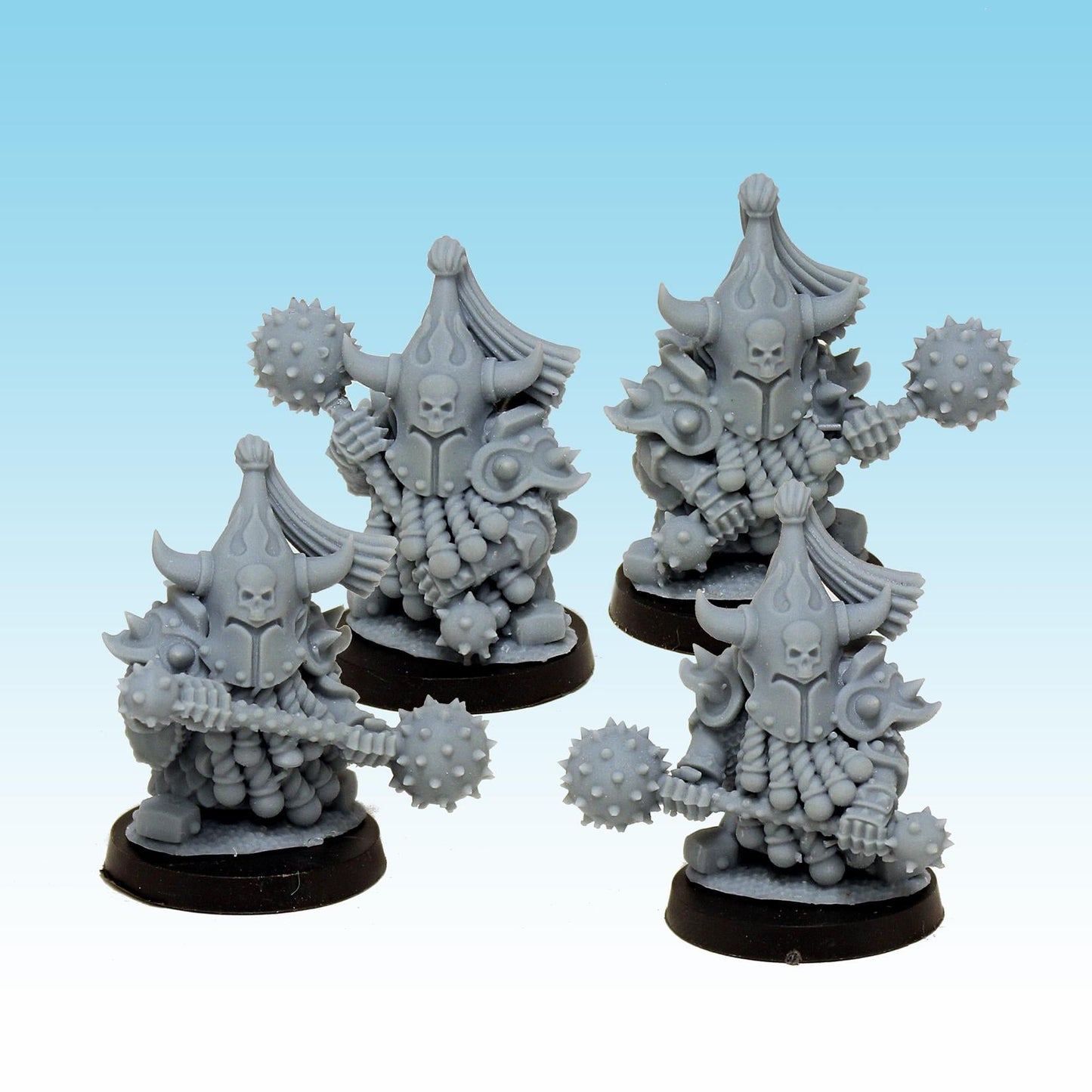 Infernal Dwarf Guards with Mace, Fantasy Skirmish Miniatures by MoM Miniatures, perfect for Fantasy Wargames and RPGs