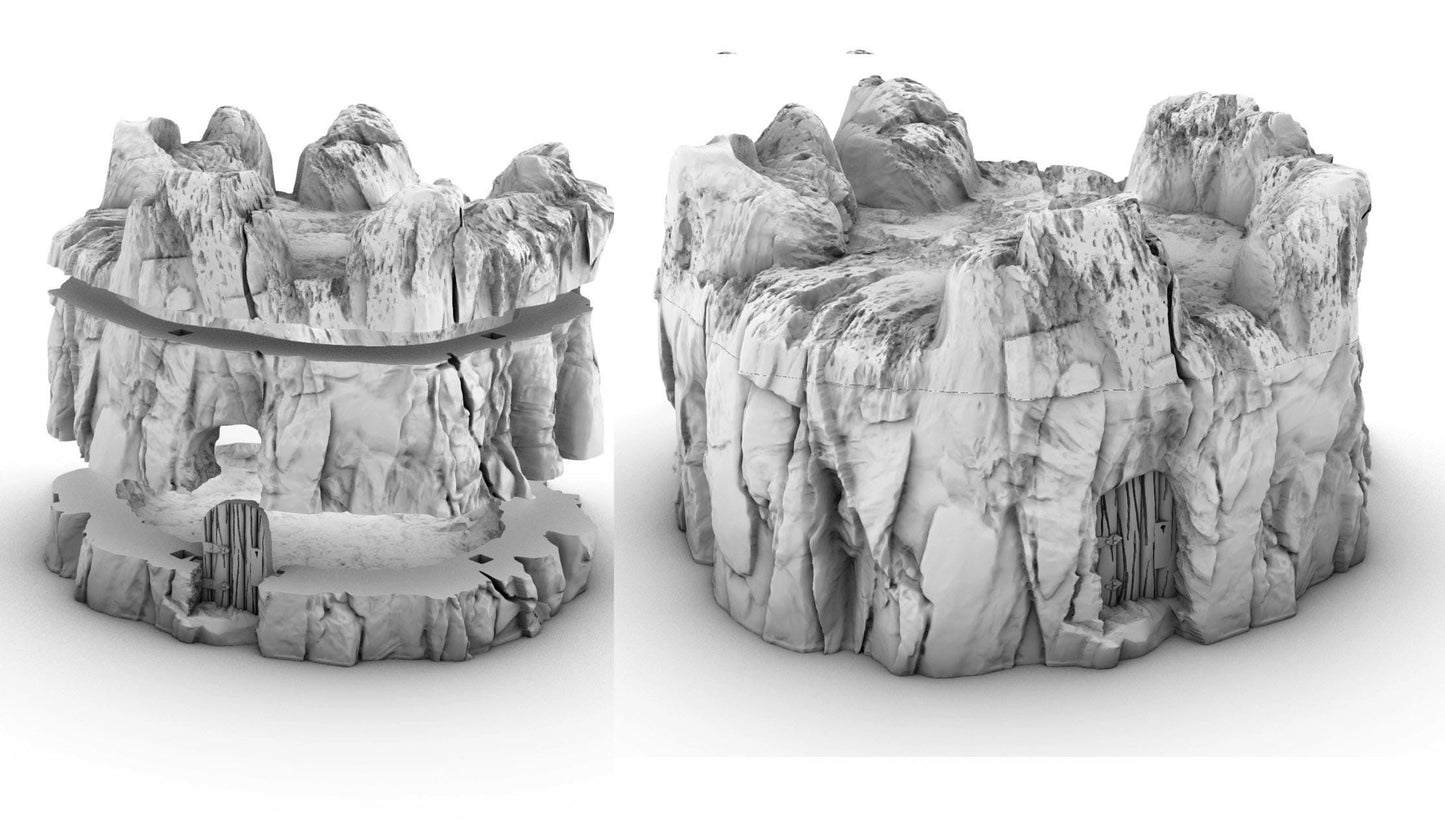 Buttes with Cave Options by GameScape3D - 3D Printed Tabletop Terrain, Perfect for Wargames, Board Games, Role Playing Games