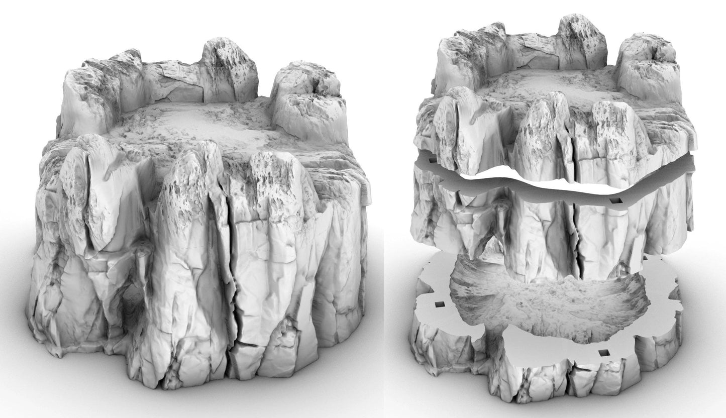 Buttes with Cave Options by GameScape3D - 3D Printed Tabletop Terrain, Perfect for Wargames, Board Games, Role Playing Games