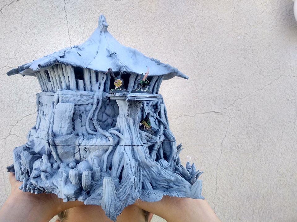 Goblin Swamp Clan House 3 stories by GameScape3D - 3D Printed Tabletop Terrain, Perfect for Wargames, Board Games, RPGs