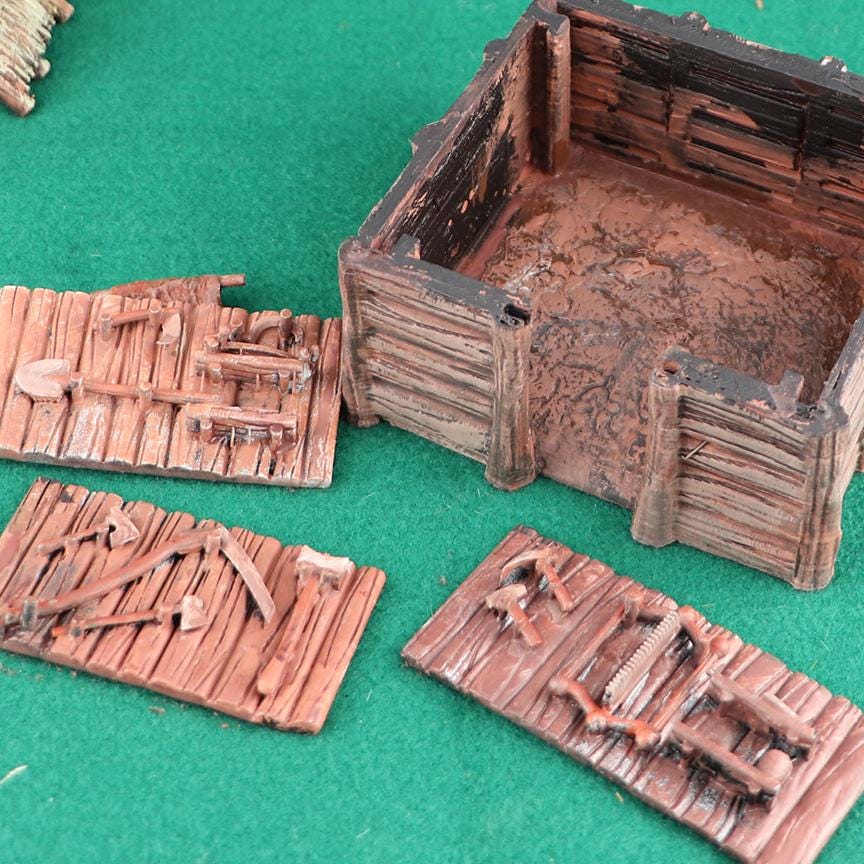 Tool Shed with Slide in Walls by GameScape3D - 3D Printed Tabletop Terrain, Perfect for Wargames, Board Games, RPGs