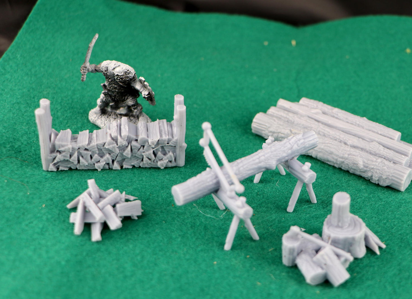 Wood Chopping Work Site by GameScape3D - 3D Printed Tabletop Terrain, Perfect for Wargames, Board Games, RPGs